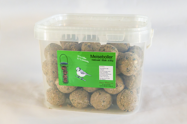 Meisebolle uten netting, 55 � 85 g i b�tte